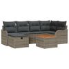 vidaXL Gar&eth;s&oacute;fa sett me&eth; p&uacute;&eth;i me&eth; geymslu 7 pcs Gr&aacute;r Poly rattan