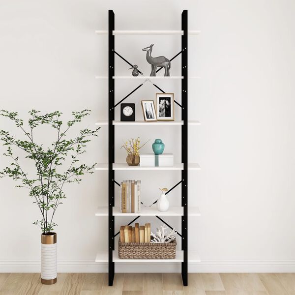 vidaXL Hár skápur Hvítur 80x30x210 cm Gegnheil Fura