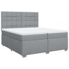 vidaXL H&oacute;lfa&eth; Springr&uacute;m me&eth; D&yacute;nu Lj&oacute;sgr&aacute;tt 200x200 cm Efni