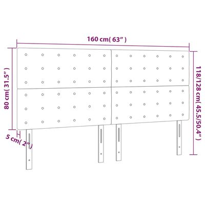 vidaXL Höfðagaflar 4 stk. 80x5x78/88 cm Ljósgrátt Efni