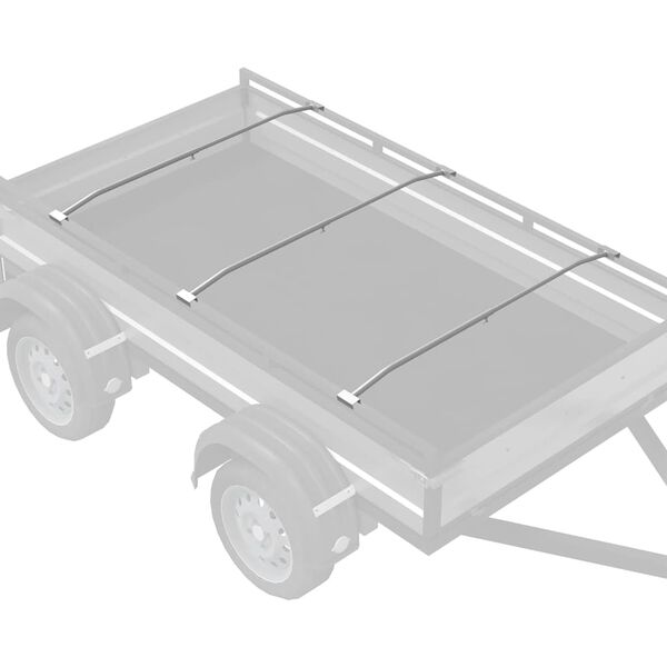 vidaXL Tarpaulin bracketa fyrir vagnana 3 pcs Silfur 130-210 cm