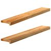 vidaXL gluggasyllur 2 stk lj&oacute;sbr&uacute;nt 100x15x2 cm gegnheil vi&eth;ar eik