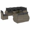 vidaXL 9 Hluta Gar&eth;s&oacute;fasett me&eth; Sessum Gr&aacute;r P&oacute;l&yacute;rattan
