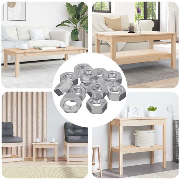 vidaXL Sexhyrnd skr&uacute;fa 9000 pcs Silfur M&aacute;lmur