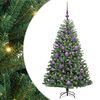 vidaXL Gervi hengdu j&oacute;latr&eacute; me&eth; 150 LED Gr&aelig;nn 120 cm PVC og m&aacute;lmur