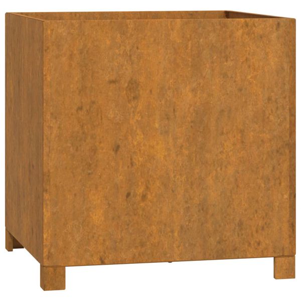 vidaXL Gróðursetningu með fótum Rusty 50x50x50 cm Corten Stál