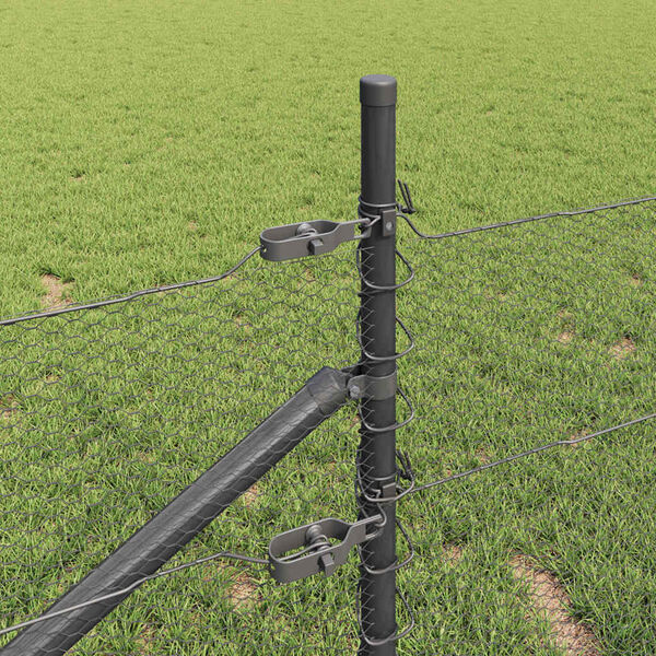 vidaXL Gir&eth;ingarp&oacute;stur Gr&aacute;r 10 x 0,4 m (13 mm net) St&aacute;l og PVC