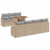 vidaXL Gar&eth;s&oacute;fa sett me&eth; geymslu 8 pcs Drapplita&eth;ur Poly rattan