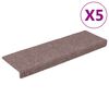 vidaXL stigamottur sj&aacute;lfl&iacute;mandi 5 stk 65x21x4 cm Lj&oacute;sbr&uacute;nar r&eacute;tthyrndar br&uacute;nir