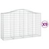vidaXL Bogadregnir Grj&oacute;tkassar 9 stk. 200x50x120/140 cm Sinkh&uacute;&eth;a&eth; J&aacute;rn