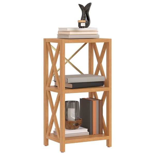 vidaXL 3-hæða Hilla 40x30x78 cm Gegnheill Eikarviður