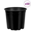 vidaXL Bl&oacute;mapottur 50 pcs Svartur &Oslash; 15 x 13 cm Plast