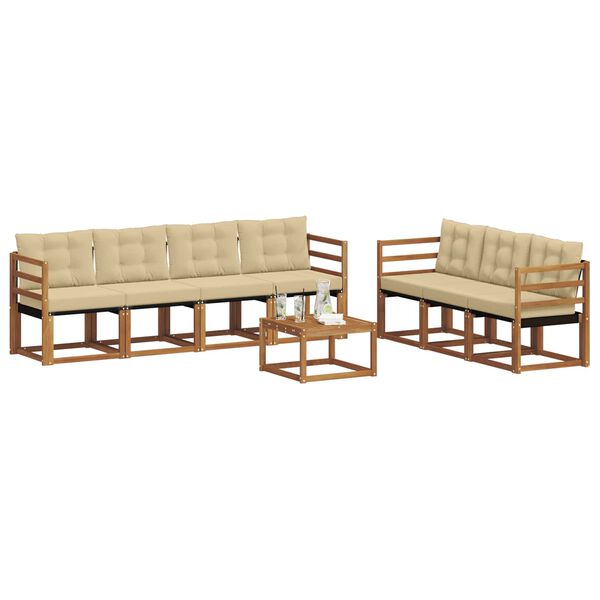 vidaXL &Uacute;ti s&oacute;fasett me&eth; p&uacute;&eth;i 8 pcs N&aacute;tt&uacute;rulegt og B&eacute;ig