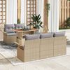 vidaXL Gar&eth;s&oacute;fa sett me&eth; geymslu 6 pcs Drapplita&eth;ur Poly rattan