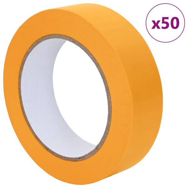vidaXL M&aacute;lara Maskeringar T&Yacute;PUR 50 pcs Gulur 25mm x 50m Papp&iacute;r