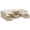 vidaXL Gar&eth;ur bor&eth;sett me&eth; p&uacute;&eth;i 10 pcs Beige og krem