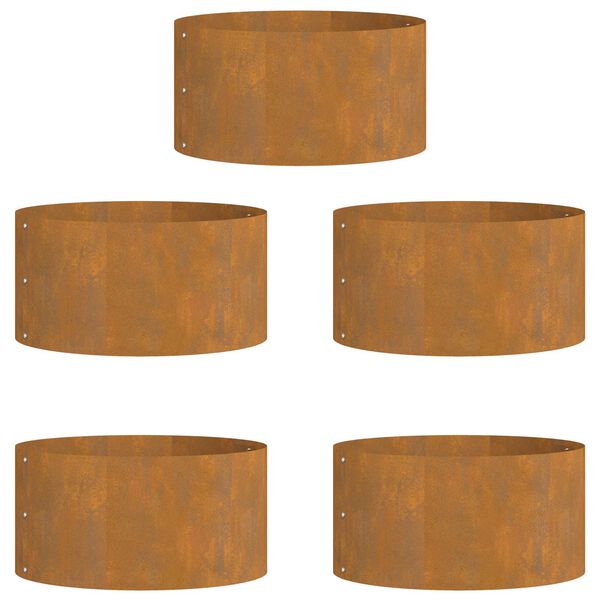 vidaXL Garðaráðar 5 pcs Brúnn 40 x 40 x 20 cm Corten stál