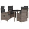 vidaXL Utandyra m&aacute;lt&iacute;fusett 5 pcs PE Rattan og p&uacute;&eth;urlaka&eth; st&aacute;l