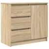 vidaXL Skenkur me&eth; Sk&uacute;ffu Sonoma Eik 71x35x65 cm Samsettur Vi&eth;ur