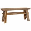 vidaXL Bekkur N&aacute;tt&uacute;rulegur 100 x 29 x 43,5 cm Solid teak vi&eth;ur