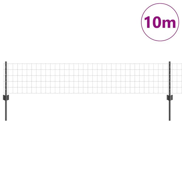 vidaXL Gir&eth;ing me&eth; p&oacute;st Gr&aacute;r 0,4 x 10 m St&aacute;l og PVC