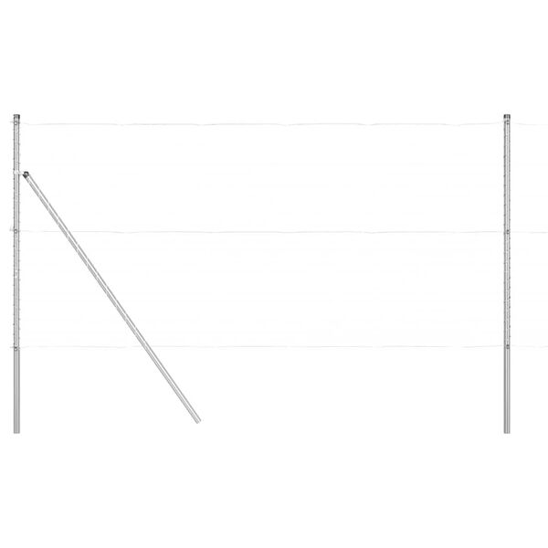 vidaXL Girðingarpóstar 13 pcs Silfur Ø32mm 200 cm Sinkhúðað stál