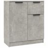 vidaXL Skenkur Steypugr&aacute;r 60x30x70 cm Samsettur Vi&eth;ur