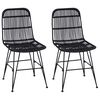 vidaXL Matarst&oacute;ll 2 pcs Svartur 41 x 55 x 85 cm Fingratta og St&aacute;l