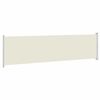 vidaXL Útdraganlegur Hliðarskjólveggur 600x160 cm Rjómahvítur