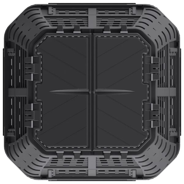 vidaXL Moltukassi í Garðinn Svartur 93,3 x 93,3 x 80 cm 480 L