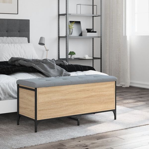 vidaXL Geymslubekkur Sonoma Eikarlitur 102x42x45 cm Samsettur Vi&eth;ur