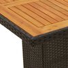 vidaXL Garðborð með Akasíuviðarplötu Svart 190x80x74 cm Pólýrattan