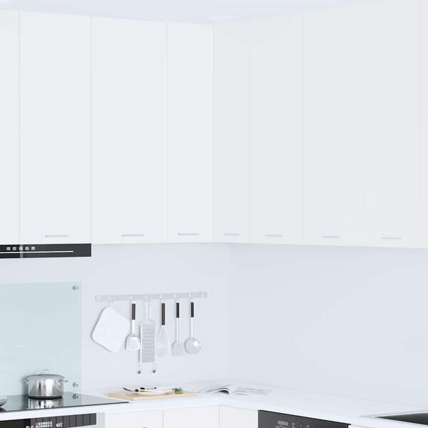 vidaXL Vegghengdur sk&aacute;pur Hv&iacute;tt 57 x 57 x 100 cm Samsettur vi&eth;ur