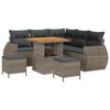 vidaXL Gar&eth;s&oacute;fa sett me&eth; p&uacute;&eth;i me&eth; geymslu 8 pcs Gr&aacute;r p&oacute;l&yacute;rattan