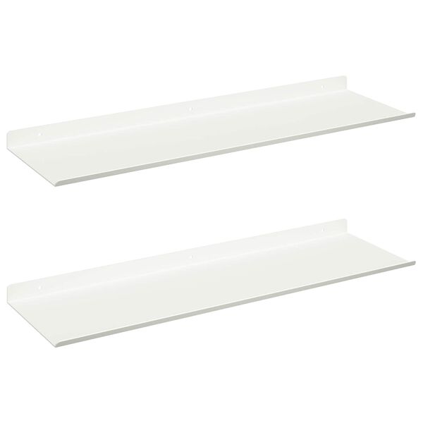 vidaXL Flj&oacute;tandi skrifbor&eth; Vegghengt 2 pcs Hv&iacute;t 60 x 18 x 2,5 cm St&aacute;l