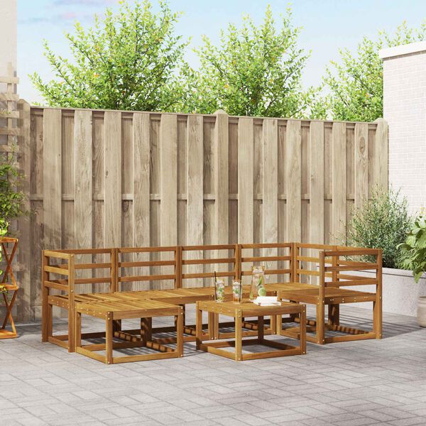 vidaXL &Uacute;ti s&oacute;fasett 7 pcs N&aacute;tt&uacute;rulegur Hrein akas&iacute;utr&eacute;