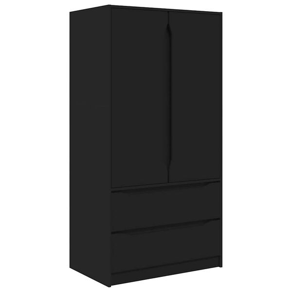 vidaXL Cabinet me&eth; sk&uacute;ffu Svart 79,5 x 49 x 156 cm Verkefnavi&eth;ur