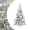 vidaXL Gervi fyrirfram l&yacute;stum j&oacute;latr&eacute; me&eth; 300 LED Silfur 240 cm PET