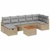 vidaXL Gar&eth;s&oacute;fa sett me&eth; p&uacute;&eth;i 8 pcs Drapplita&eth;ur p&oacute;l&yacute;rattan