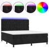 vidaXL H&oacute;lfa&eth; Springr&uacute;m me&eth; D&yacute;nu&LED Svart 160x200 cm Flauel