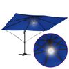 vidaXL Cantilever Roma Parasol Blátt og svart 352 x 251 x 265 cm