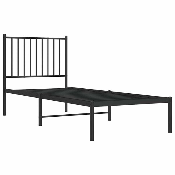 vidaXL R&uacute;mgrind &uacute;r M&aacute;lmi &aacute;n D&yacute;nu me&eth; H&ouml;f&eth;agafli Sv&ouml;rt 75x190 cm