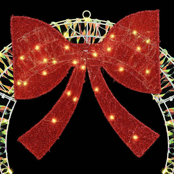 vidaXL Krans með 150 LED Hlýr hvítur 120 cm PET