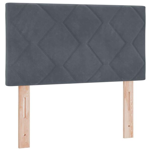 vidaXL Höfðagafl með höfuðgafl Dökkgrár 80 cm Flauel