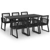 vidaXL 7 Parta &Uacute;tibor&eth;stofusett PVC Rattan Svart