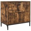 vidaXL N&aacute;ttbor&eth; me&eth; sk&uacute;ffu Reykt eik 63.5 x 36 x 61 cm Samsettur vi&eth;ur
