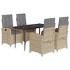 vidaXL 5 Hluta Gar&eth;s&oacute;fasett me&eth; Sessum Drapplitu&eth; Blanda P&oacute;l&yacute;rattan