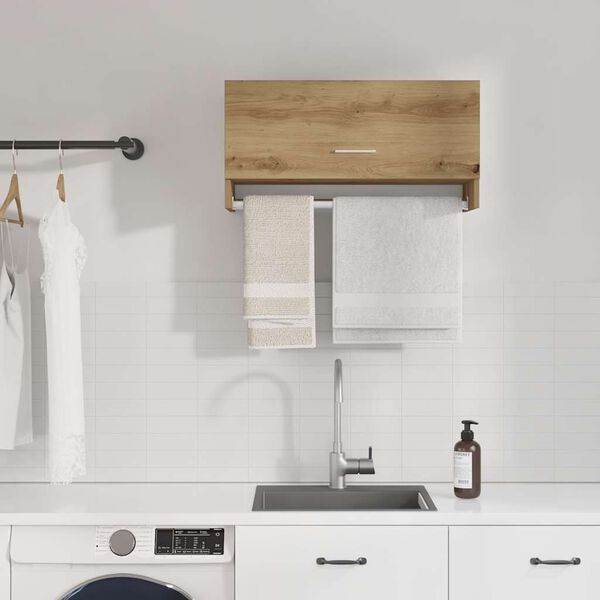 vidaXL Fataskápur Þroskuð eik 70x32,5x35 cm Engineered Wood