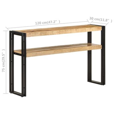 321099 vidaXL Console Table 120x30x75 cm Rough Mango Wood