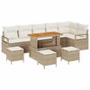 vidaXL Gar&eth;s&oacute;fa sett me&eth; p&uacute;&eth;i me&eth; geymslu 10 pcs Beige og krem